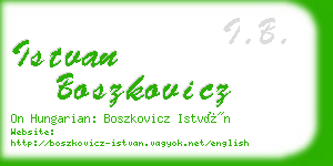 istvan boszkovicz business card